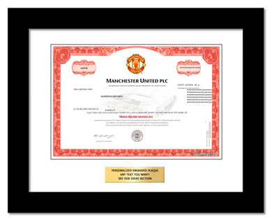 framed Manchester United stock gift